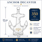 Creative Anchor Shape Glass Spirits Decanter 350ml Whiskey Storage Bottle with Gold Nautical Sticker for Bar Decor Gift