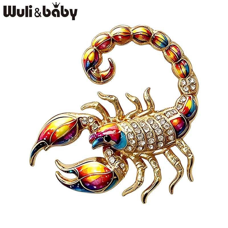 PENDRA Scorpio Scorpion Rhinestone Brooch