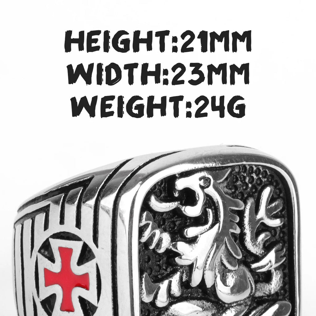 PENDRA Royal Lion Religious Steel Ring