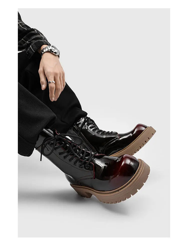 PENDRA Leather Thick Soled Boots