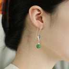 PENDRA Hotan Jade Silver Earrings