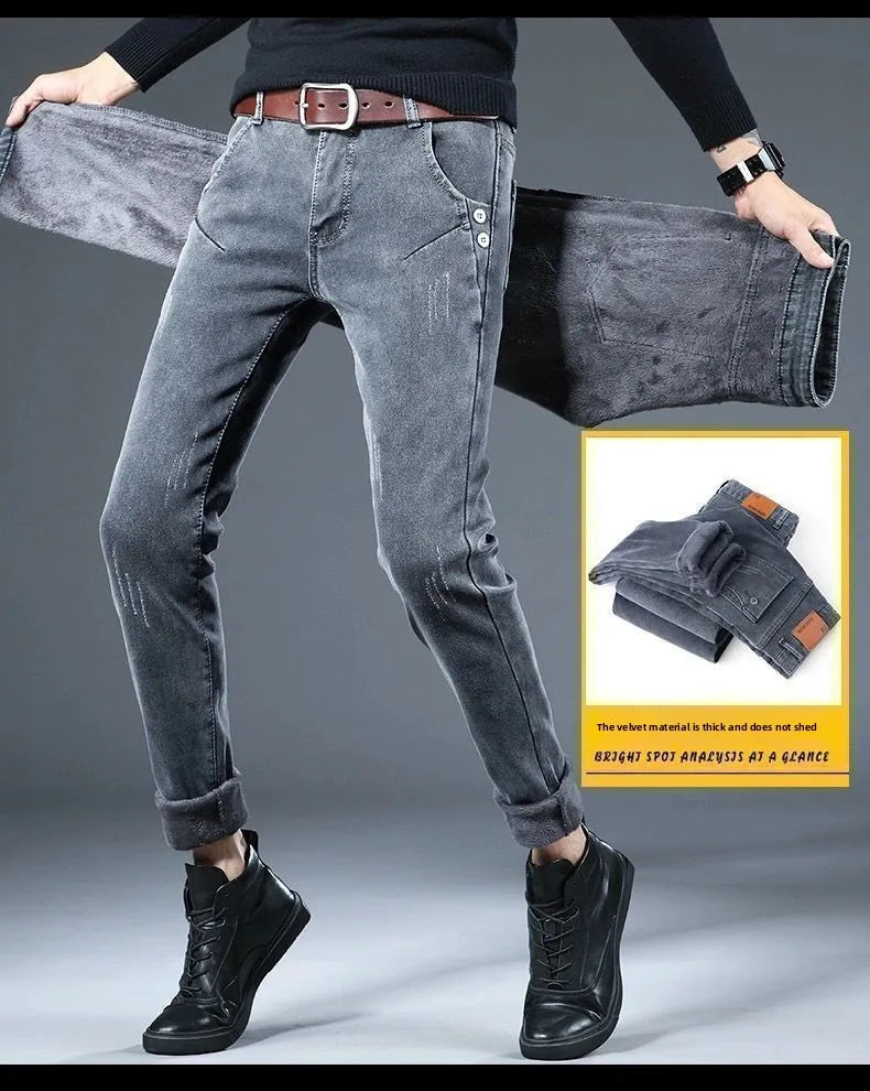 PENDRA Velvet Straight Brushed Trousers