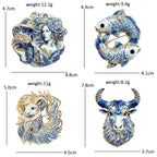 PENDRA Zodiac Porcelain Animal Brooch