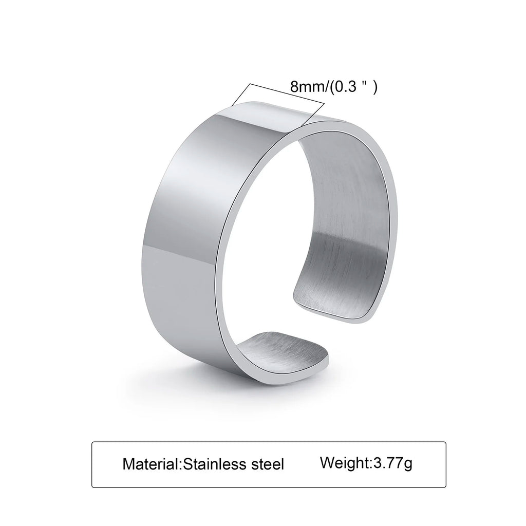 Cuff Knuckle Ring,Adjustable Stainless Steel Rings,Above The Knuckle Ring,Midi Tube Cuff Ring,Boho Wide Band Ring,