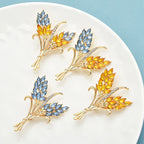 PENDRA Harvest Crystal Wheat Flower Brooch