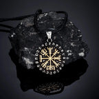 PENDRA Rune Compass Steel Necklace