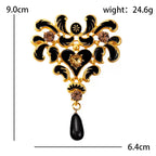 PENDRA Noirbloom Large Black Pendant Flower Brooch