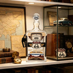 Route 66 100th Anniversary Gas Pump Shaped Whiskey Decanter 400ml Lead Free Crystal Liquor Bottle Retro American Road Culture