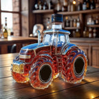 Liquor Decanter 300ml Tractor Design Drink Container Glass Whiskey Decanter Bottle for Brandy Bourbon Drinks Beverages Family