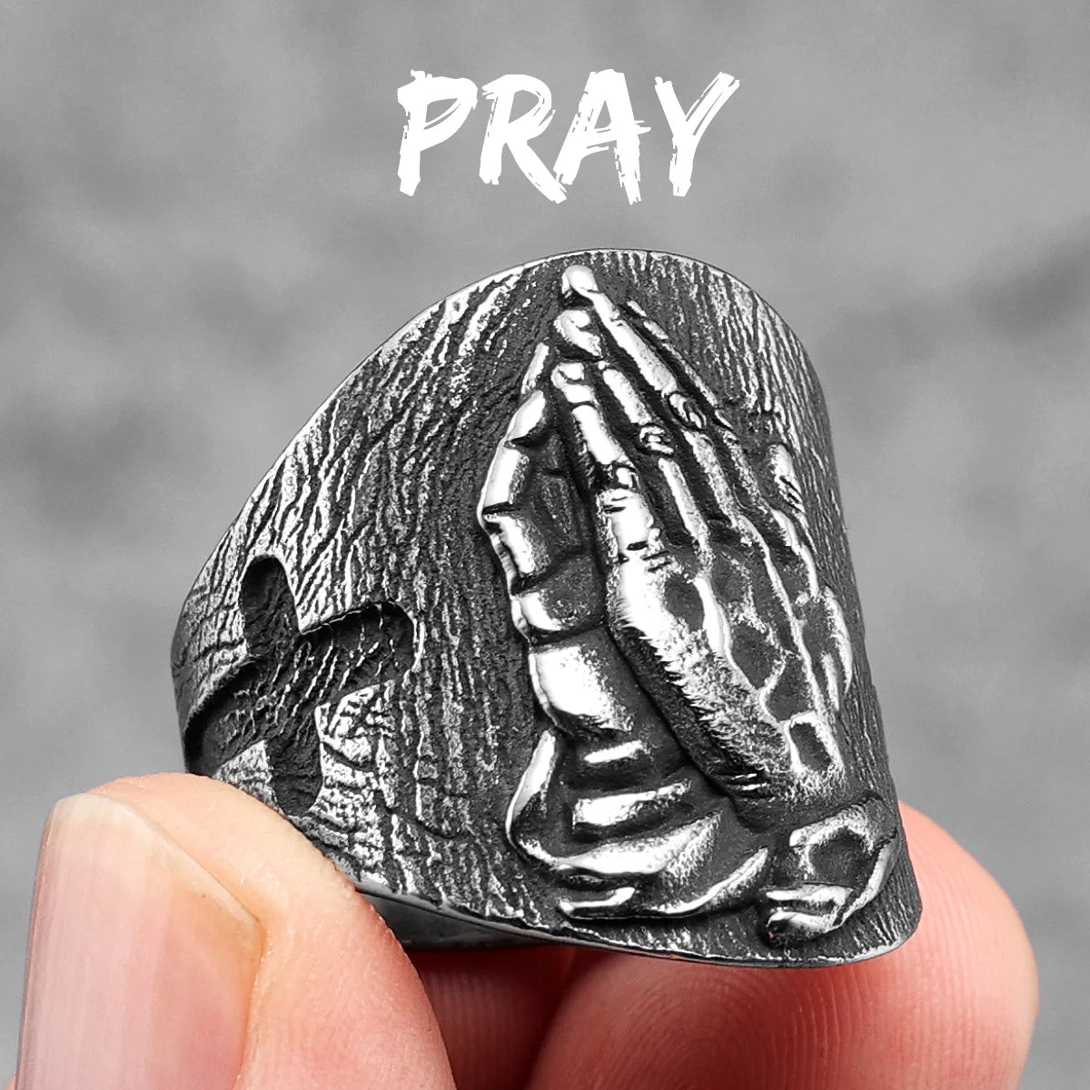 Religion Jesus Skull Stainless Steel Womens Mens Rings Punk Vintage Amulet for Boyfriend Biker Jewelry Creativity Gift Wholesale