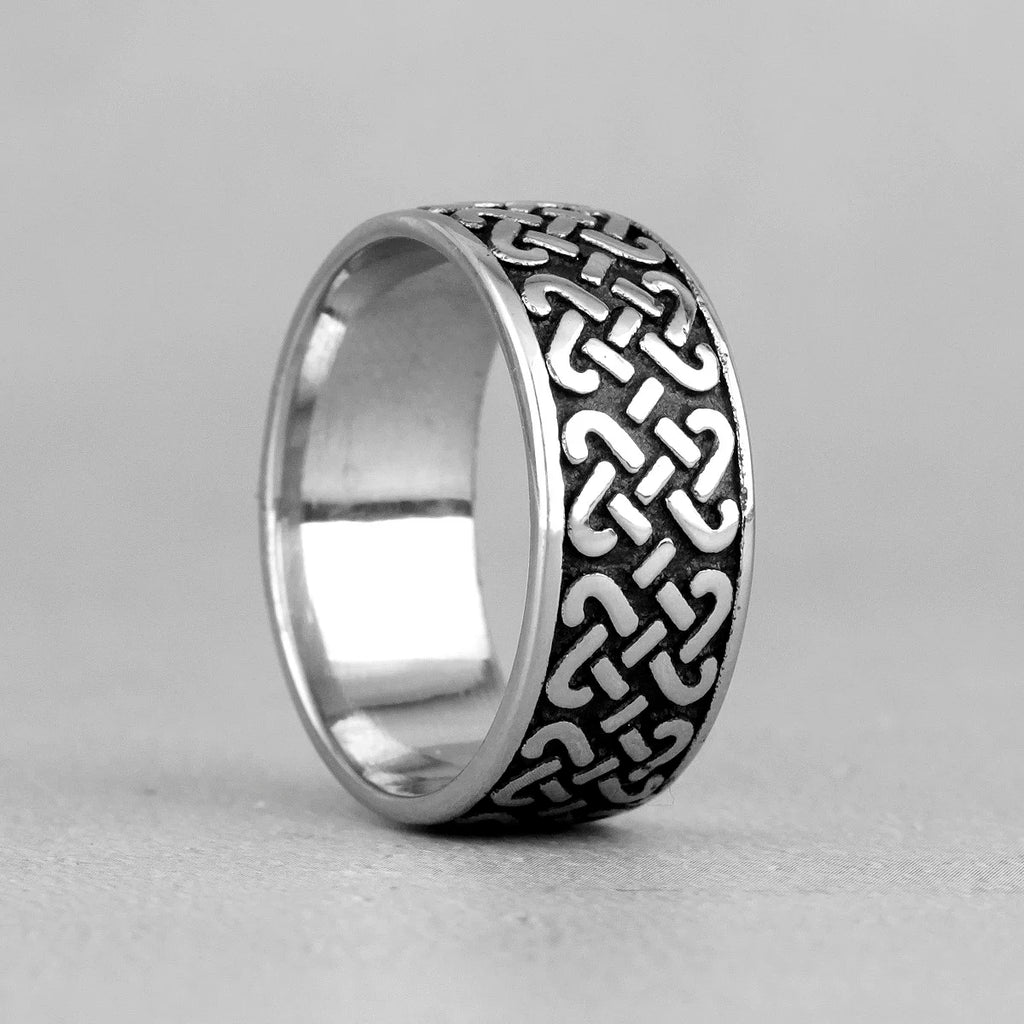 PENDRA Celtic Knot Symbols Steel Ring
