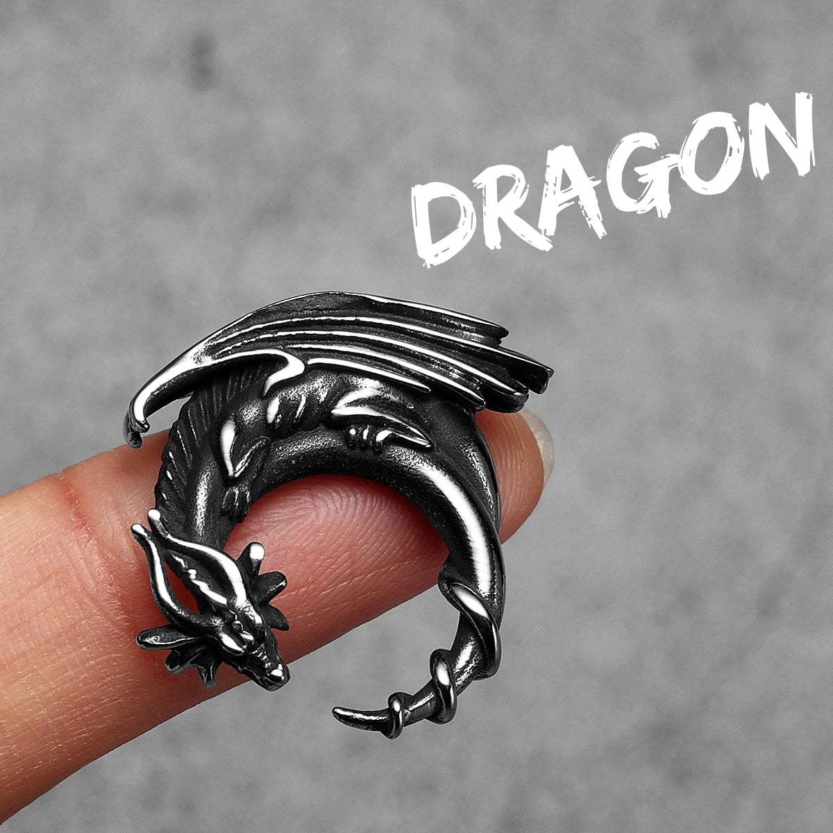 PENDRA Flying Dragon Steel Necklace