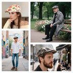 1pc Vintage Freedom Flag Texture All-over Print Flat-top Hat for Men and Women; Painter's Hat, Newsboy Cap, Beret, Irish-style D
