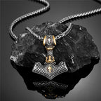 PENDRA Crow Rune Steel Necklace