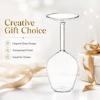 Minimalist Inverted Long Stem Wine Glass Clear Lead-Free Crystal Cup Stylish Tabletop Decor Drinkware For Christmas Birthday