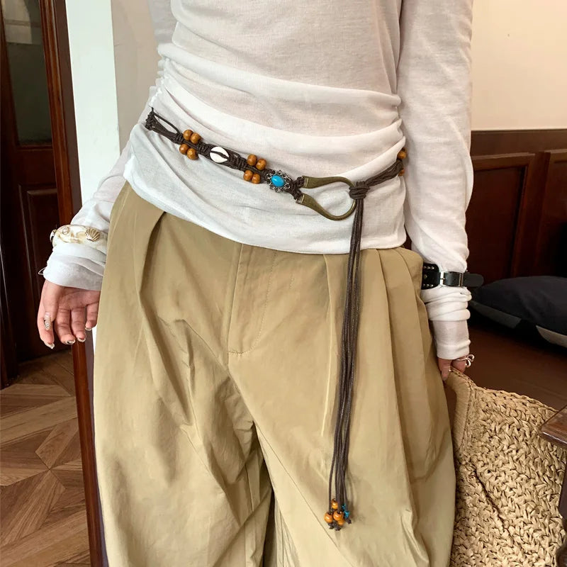 PENDRA Koralia Floral Boho Waist Chain Belt