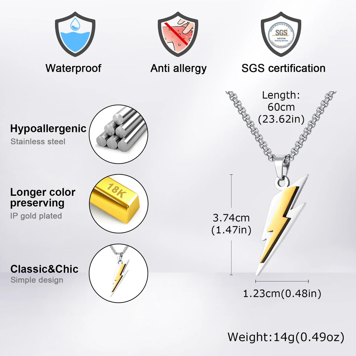 PENDRA Lightning Two Pendant Necklace