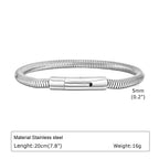 Punk Round Snake Chain Bracelets for Men Boys,Gold/Black/Silver Color Cylindrical Stainless Steel Bracelet,Male Jewelry Gifts