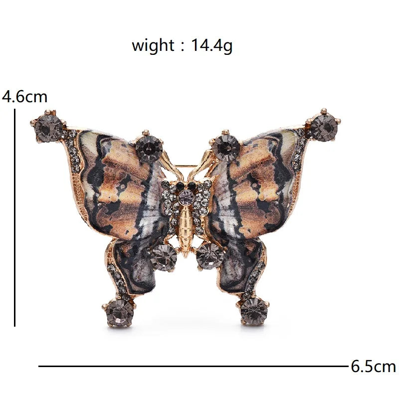 Wuli&baby Vintage Beautiful Butterfly Brooches 4-color Enamel Insects Brooch For Women's Clothes Backpack Pins Gifts