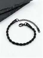 316L Twisted Rope Chain Bracelet for Men Women,  Adjustable Stainless Steel Chain Wristband,Minimalist Casual Jewelry Gift