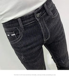 PENDRA Korean Slim Black Jeans