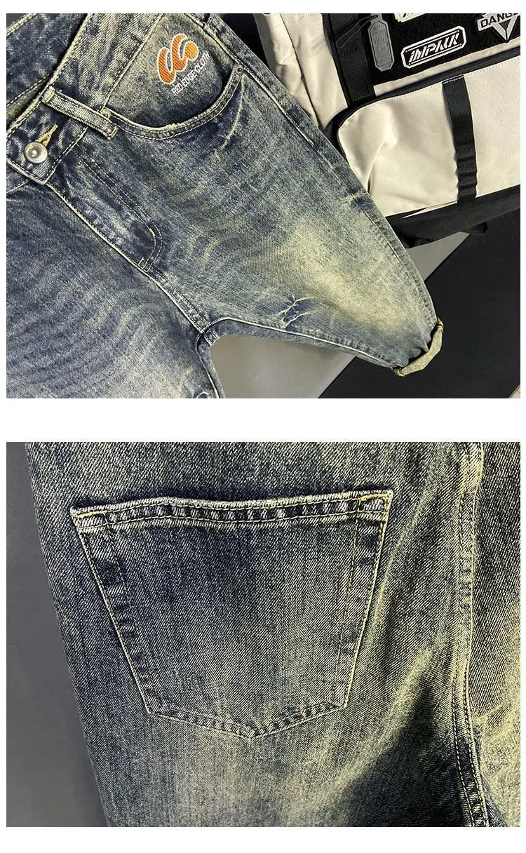 PENDRA Heavy Embroidered Brand Jeans