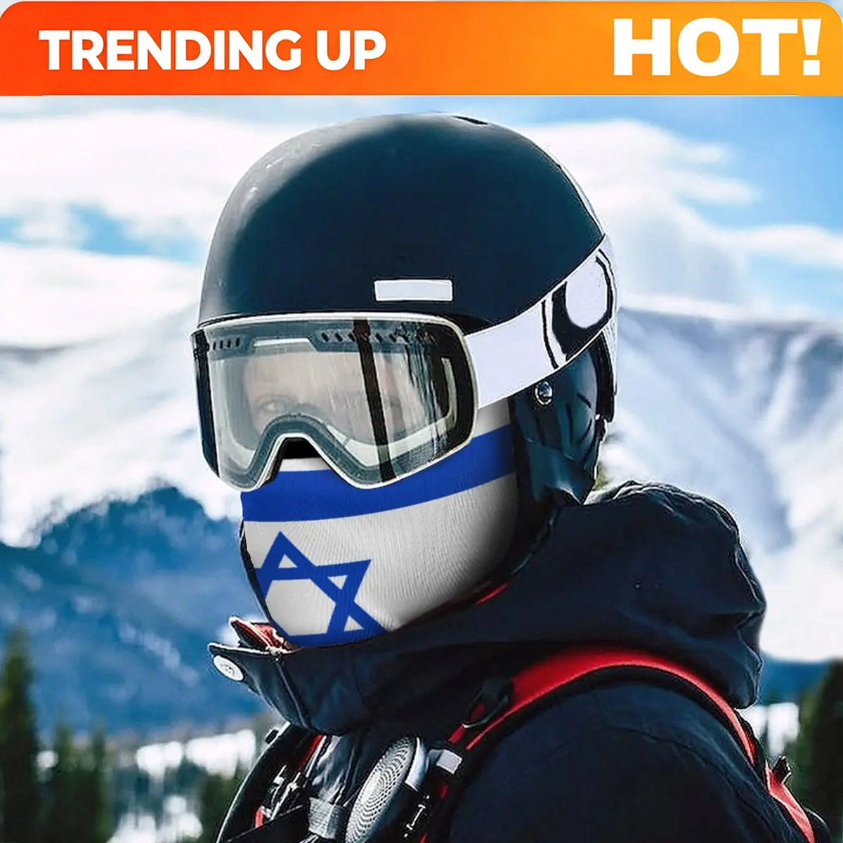 Israel Flag Outdoor Cool Sunscreen Motorcycle Face Mask Moto Biker Wind Cap Mask Stopper Windproof Bicycle Cycling Headgear