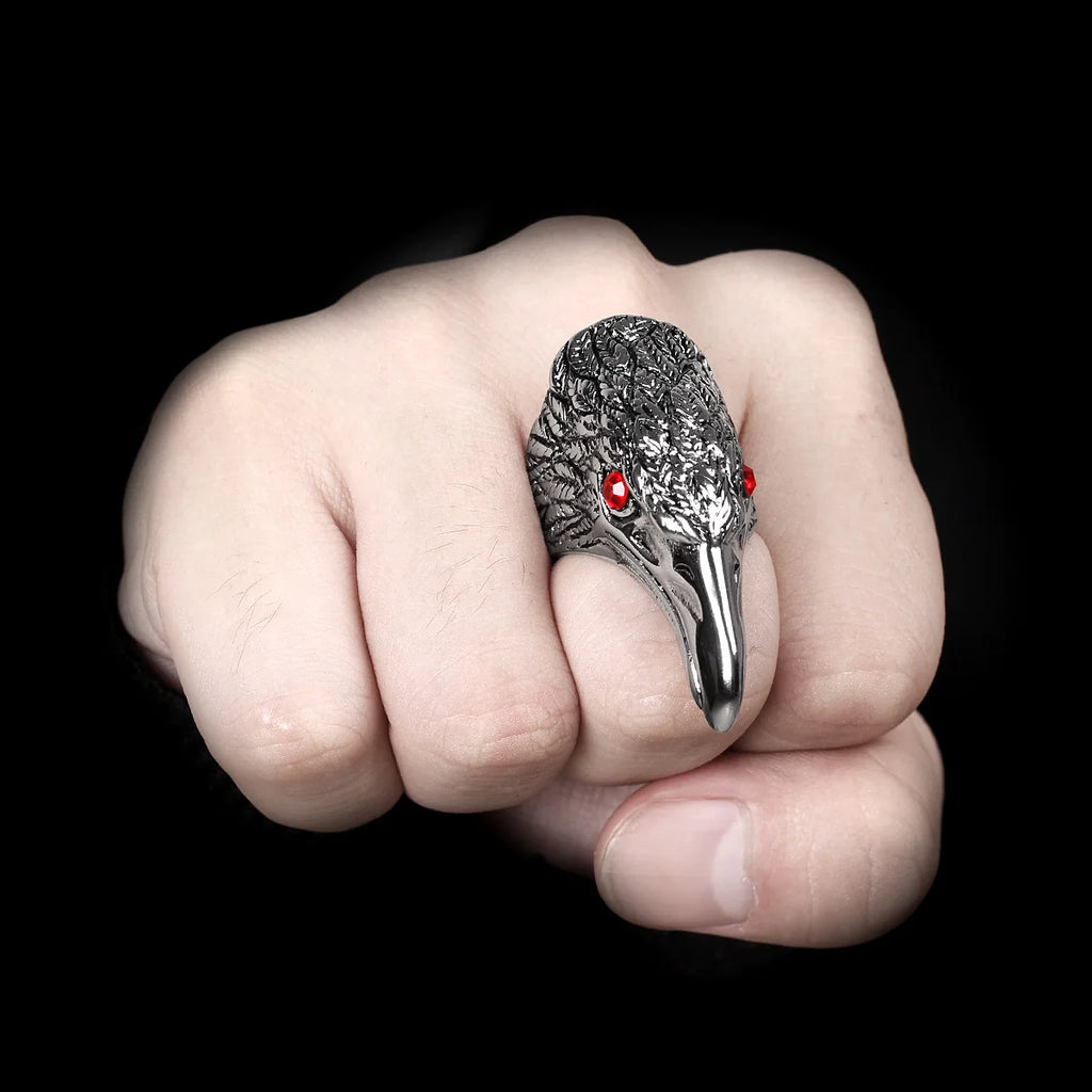PENDRA Rock Crow Bird Steel Ring