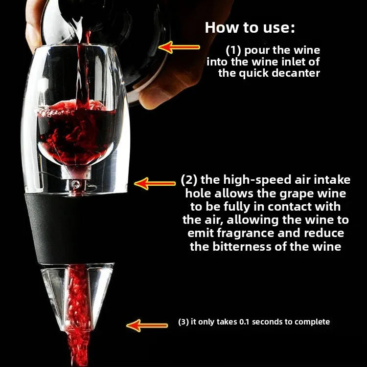 Portable Red Wine Decanter Aerator Bernoulli Air Magic Aerator Red White Wine Whisky Quick Decanter Equipment Bar Accessories