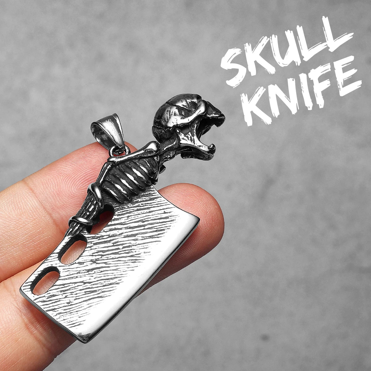 Skull Knife Simple Men Necklaces Stainless Steel Pendant Chain Women Punk Fashion Jewelry New In Accessories Gifts Wholesale