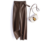 PENDRA Slim Straight High Waist PU Leather Pants
