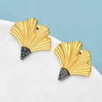 PENDRA Gingko Stud Ginkgo Leaf Earrings