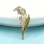 PENDRA Lilia Vintage Rhinestone Lily Flower Brooch
