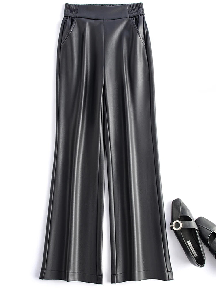 PENDRA Leather Elastic Waisted Pants