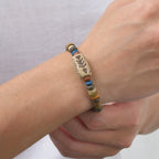 Mprainbow Fish Bone Beads Charm Bracelets for Men Boys, Retro Ethnic Wood Beaded Wristband,Adjustable Jewelry Gift to Him