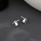 VENTFILLE 925 Sterling Silver Geometry Studs Earring for Women Splicing Korean Hip Hop Versatile Jewelry Gift Dropshipping