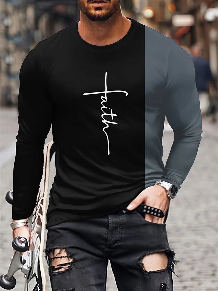 PENDRA Printed Long Sleeve God T-Shirt