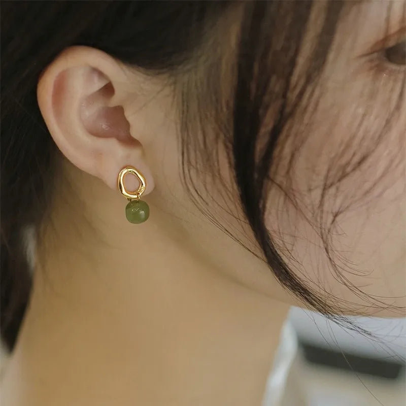 PENDRA Jade Hetian Ear Earrings
