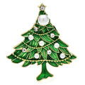 PENDRA Noelpearl Pearl Green Christmas Tree Brooch