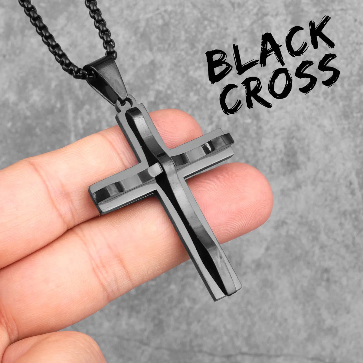 PENDRA Cross Boyfriend Steel Necklace