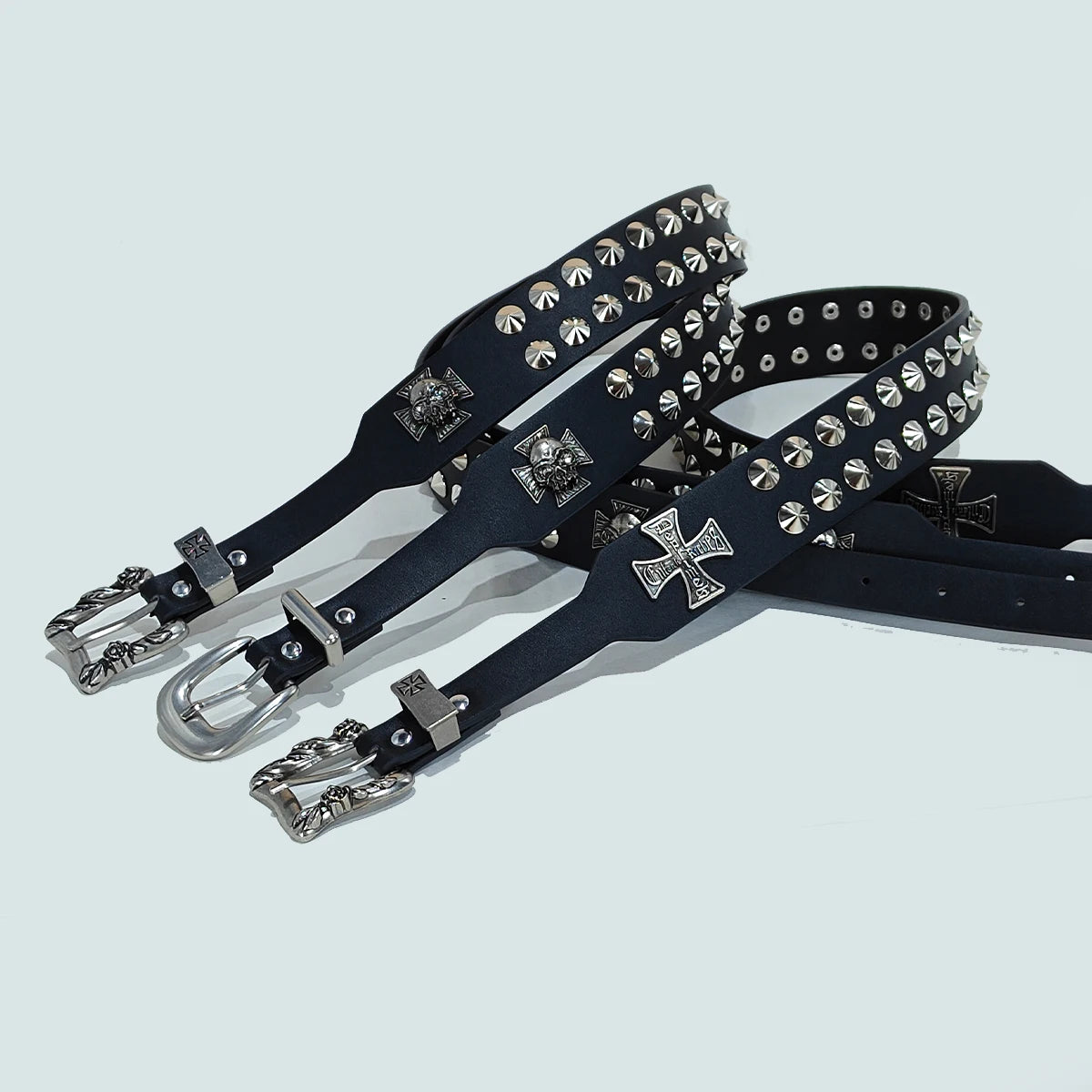 Punk New Gothic Y2K Women Men Belts Luxury Brands Gothic Ladies Hip Hop Punk Rivet Skeleton Print Waist Belt Jeans Waistband