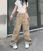 PENDRA Bowtie Wide Leg Drawstring Cargo Pants