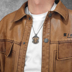 PENDRA Pirates Shield Steel Necklace