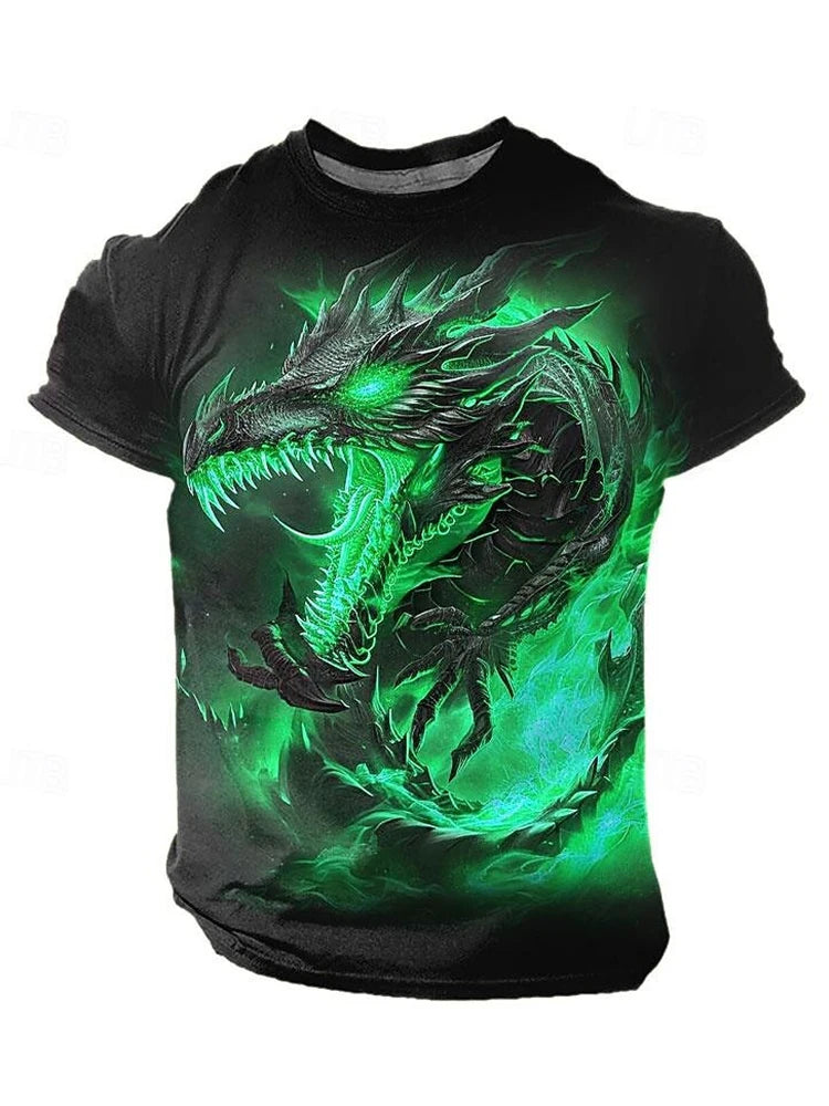 PENDRA Urban Short-Sleeve Dragon Print T-Shirt