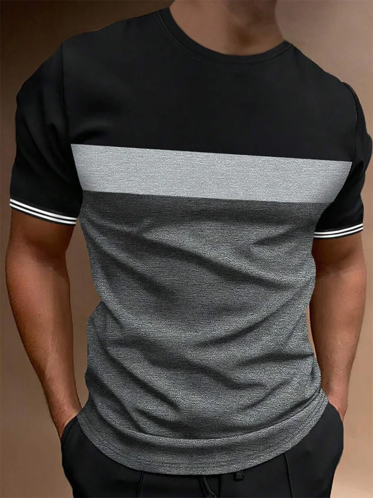 Summer Daily Street Men's T-shirt Outdoor Sports Loose Comfortable Men's T-shirt Fitness Exercise Fashion Men's Short-sleeved