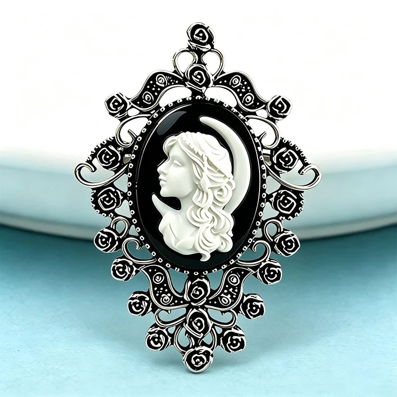 PENDRA Vintage Cameo Figure Brooch