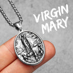 Virgin Mary Guadalupe Angel Cross Stainless Steel Men Necklaces Pendant Chain Amulet For Women Fashion Jewelry Gifts Wholesale