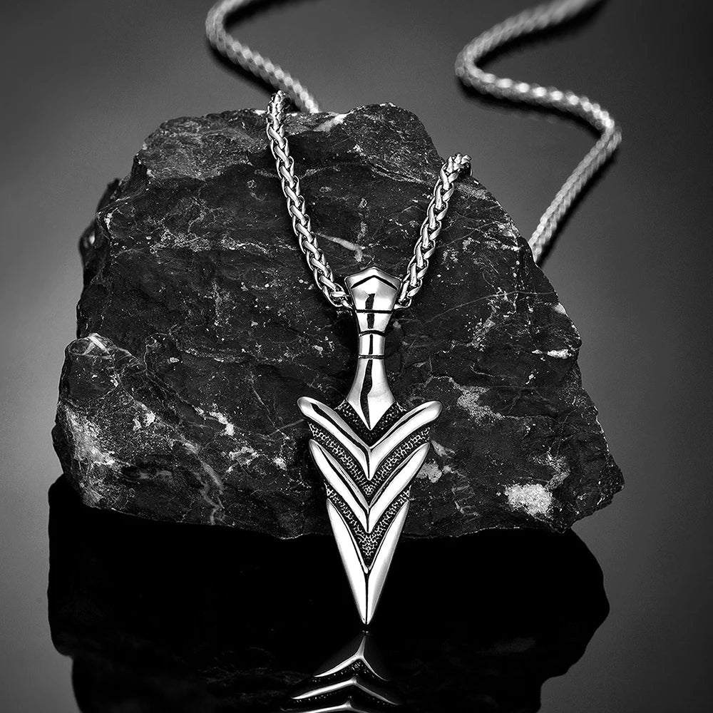 PENDRA Viking Spear Norse Steel Necklace