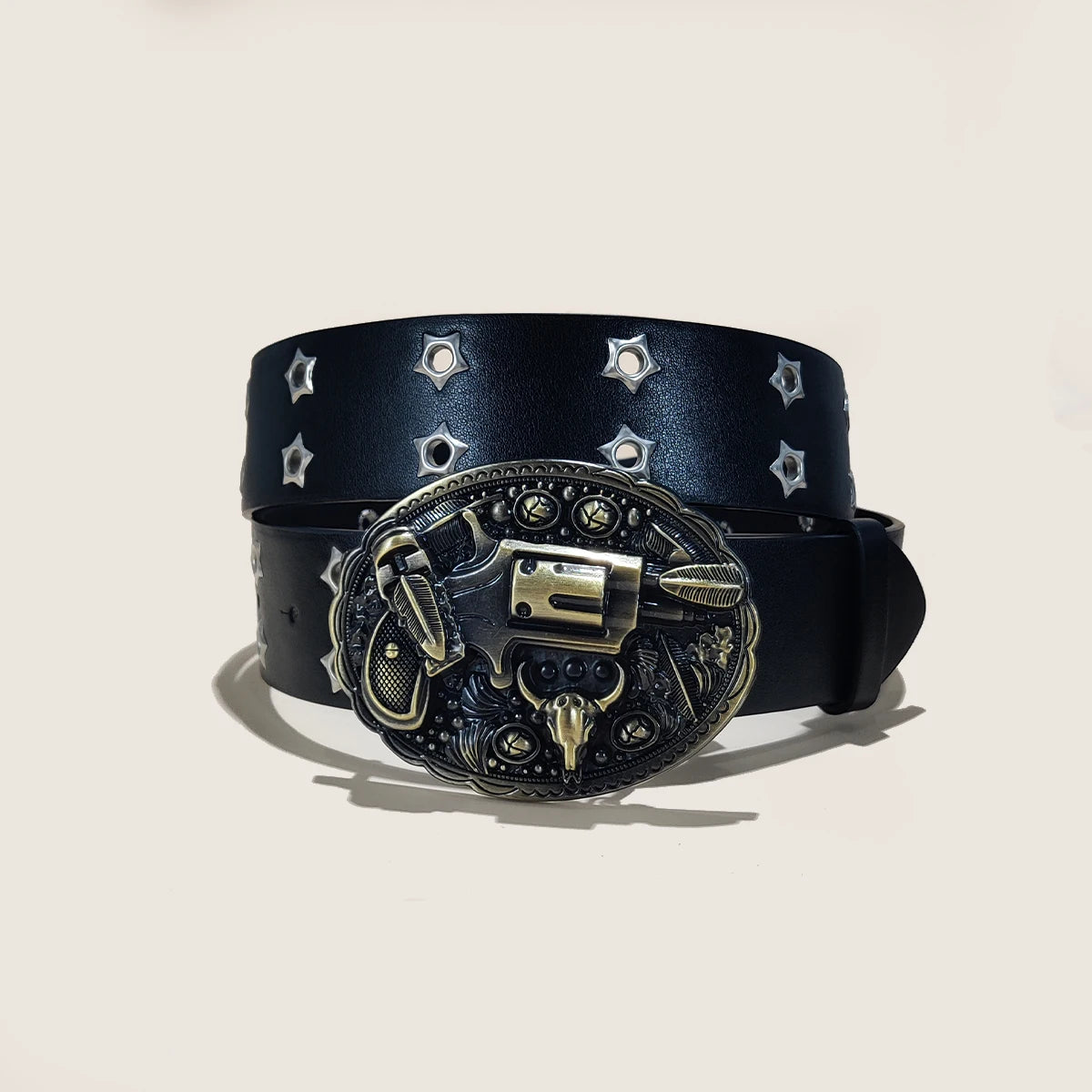 Gothic Harajuku Y2K Women Men Rock Guitar Belts Western Cowboy Hip hop Punk Skull Skeleton Jeans Waistband Niche Designer Sense