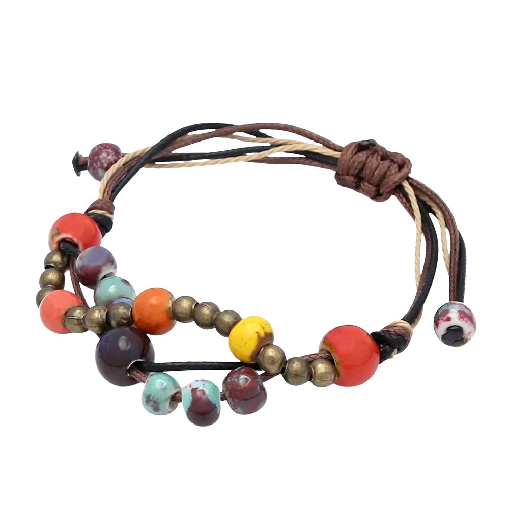 PENDRA Ceramica Blue Pattern Handmade Ceramic Bracelet